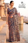 Shivika Vol 2 By Kashvi Black Moss Foil Printed Saree Suppliers In India
